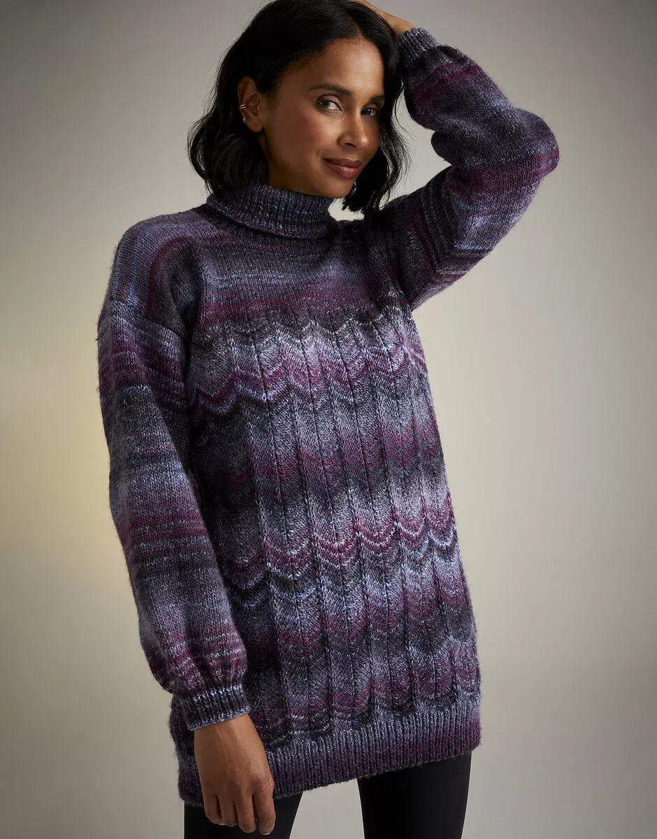 Jewelspun - Night Blooming Roll Neck Sweater Pattern