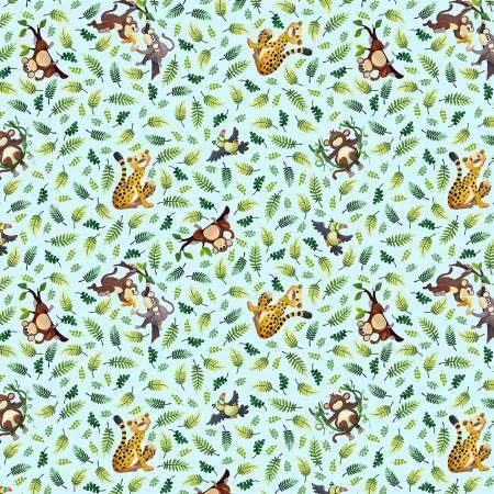 Jungle Friends Tossed Animals Light Blue