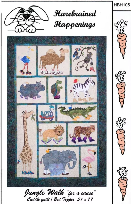 Jungle Walk for a Cause Quilt Pattern by Mary Eeg & Trisha DellaVella