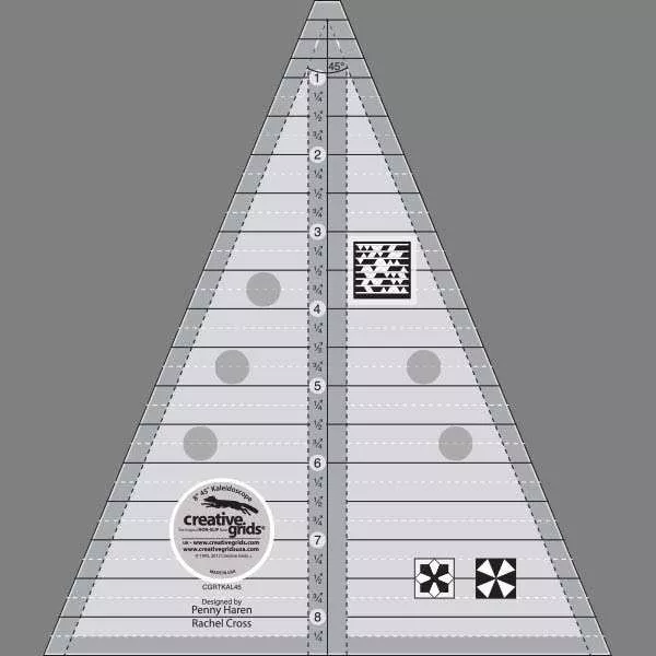 Kaleidoscope or Dresden Plate Triangle : Ruler - #CGRTKAL45 - Creative Grids