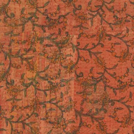 Kantha Cloth Persimmon/Cream Vine