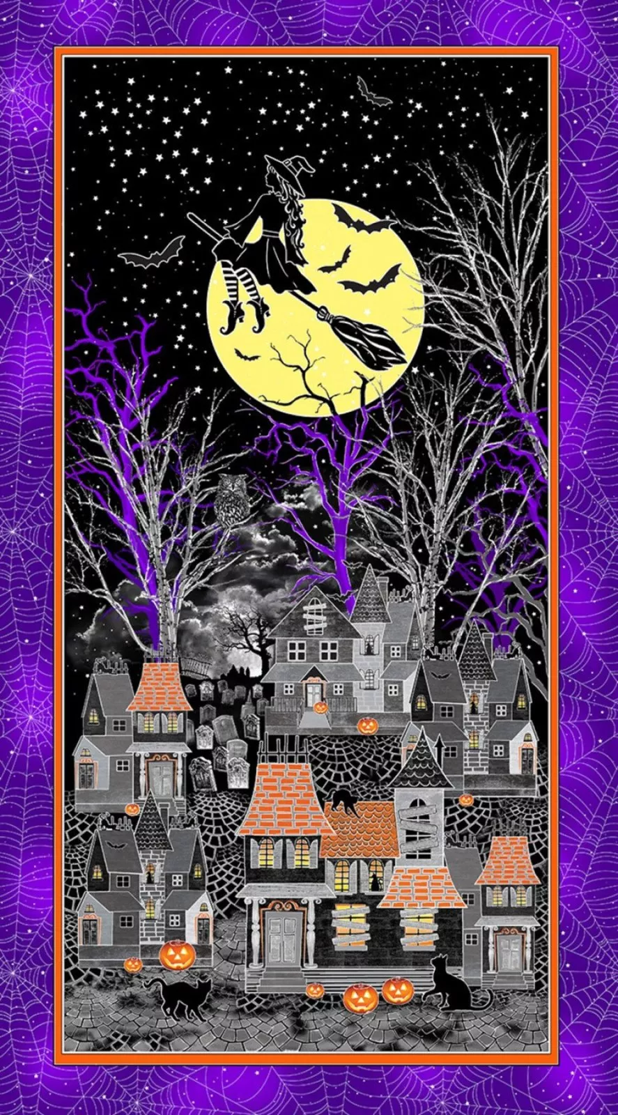 Kanvas Halloween Spirit Glow In The Dark KAS12541G-99 All Hallow's Eve Panel ^