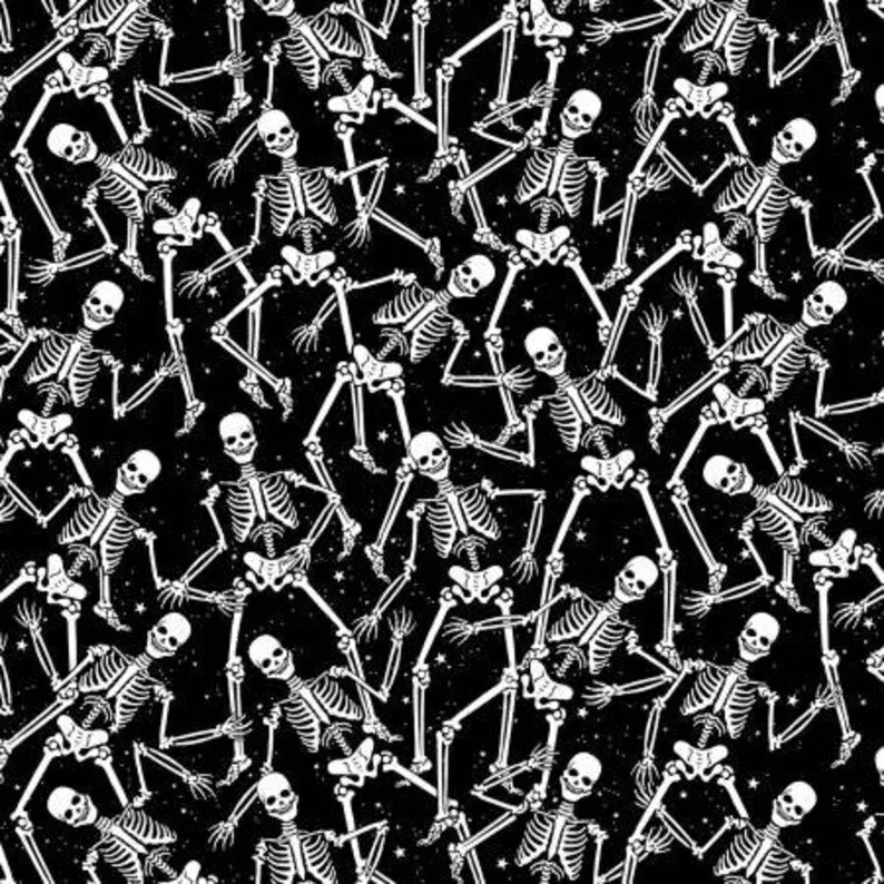 Kanvas Halloween Spirit Glow In The Dark KAS12542G-12 Skeleton Crew Black ^