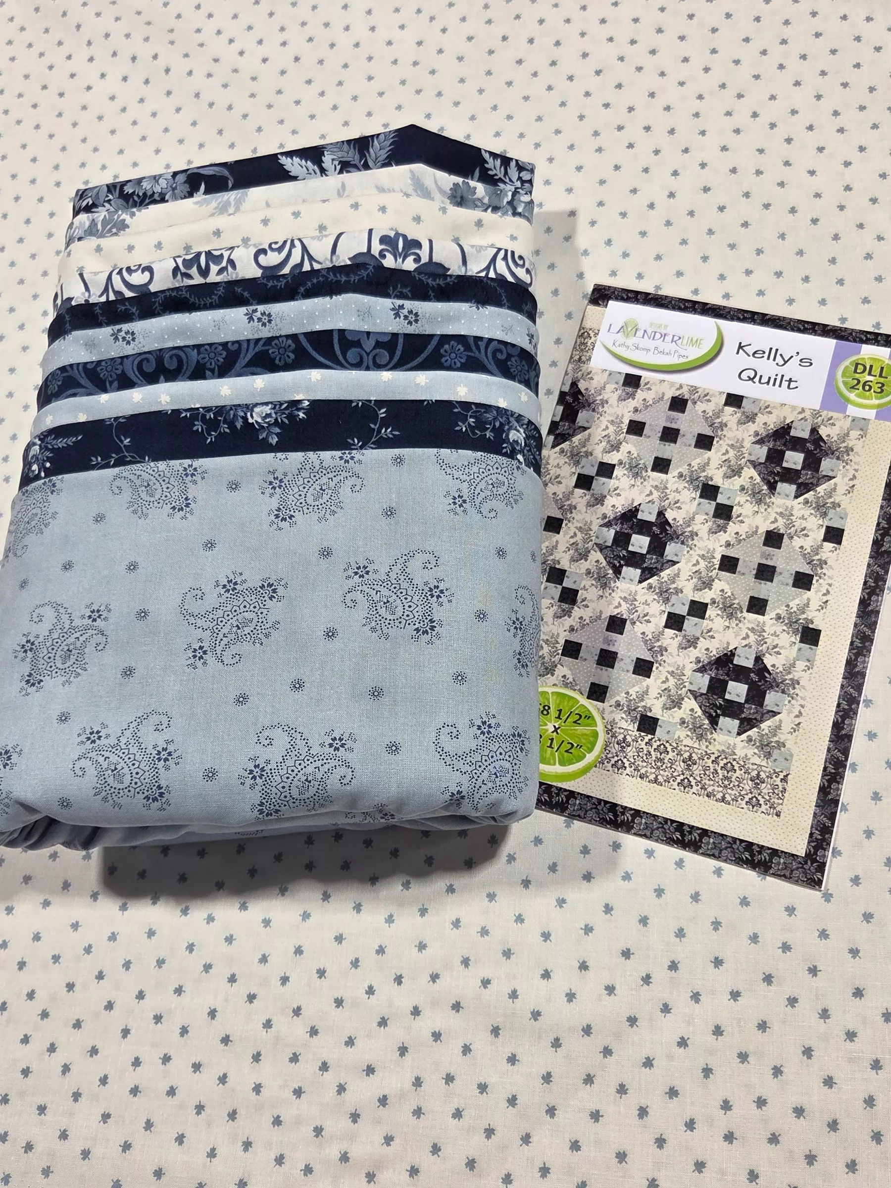 Kelly's Quilt Kit : Featuring Breathtaking Blues by 3 Sisters (59"x69") - Includes Binding