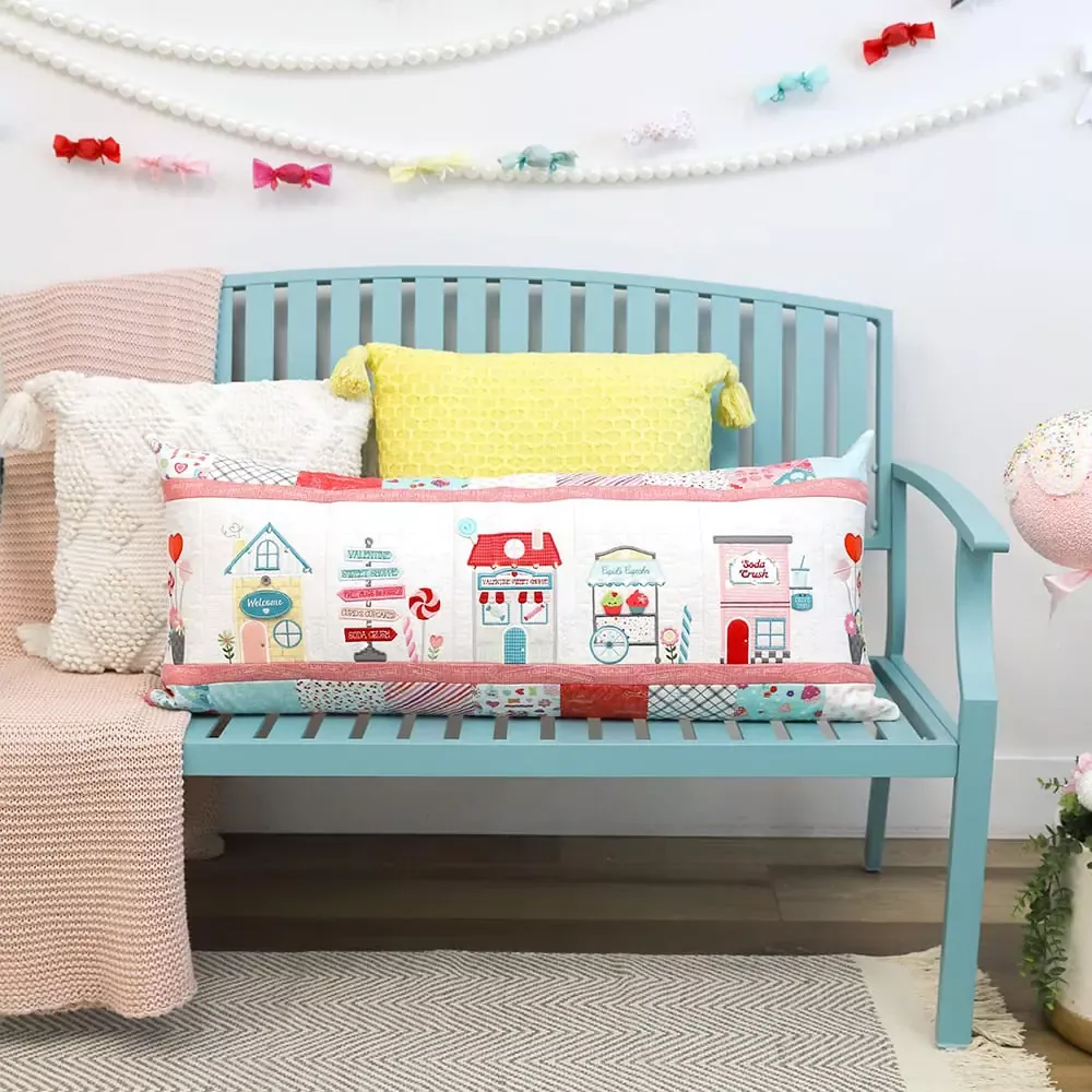 Kimberbell Designs | Sweetheart Street Bench Pillow - Machine Embroidery
