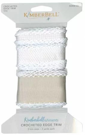Kimberbell KDKB180 Crocheted Edge Trim Grey +