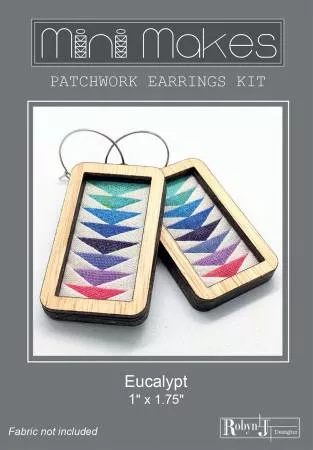 KIT Q Patchwork Earrings Rectangle Eucalypt