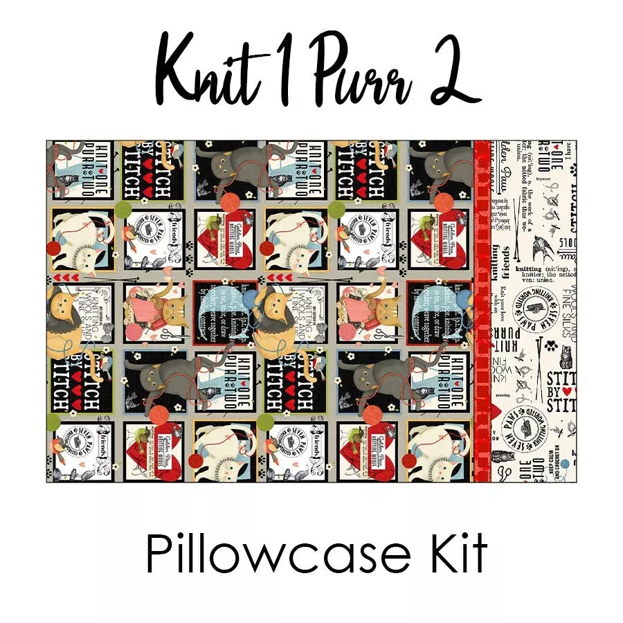 Knit 1 Purr 2 Pillowcase Kit from Studio E