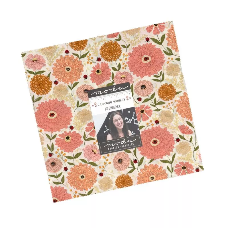 Ladybug Whimsy : 10" Squares - Layer Cake - #48440LC - Gingiber