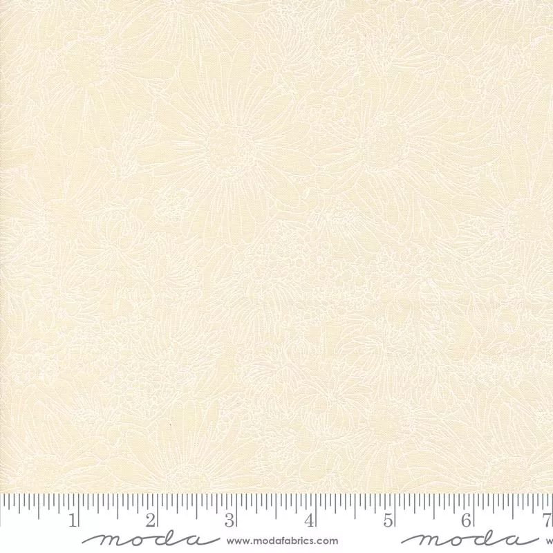 Ladybug Whimsy : Pen Ink Flowers Eggshell Cream - #48444-21 - Gingiber