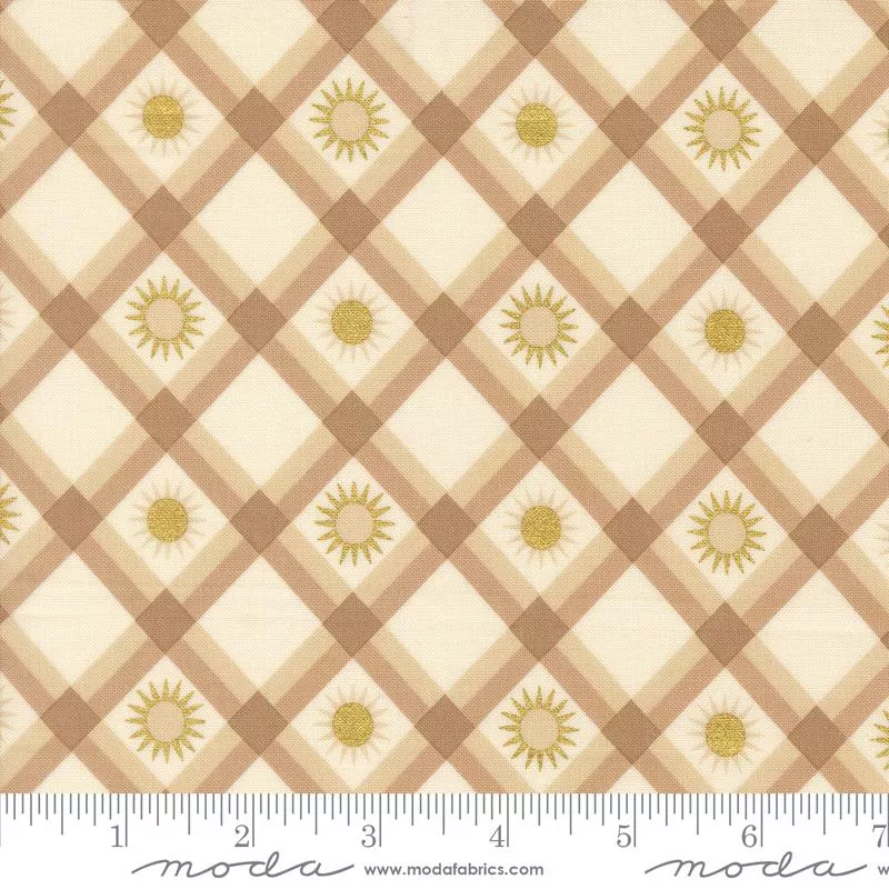 Ladybug Whimsy : Plaid Sunshine Metal Natural - #48447 12M - Gingiber