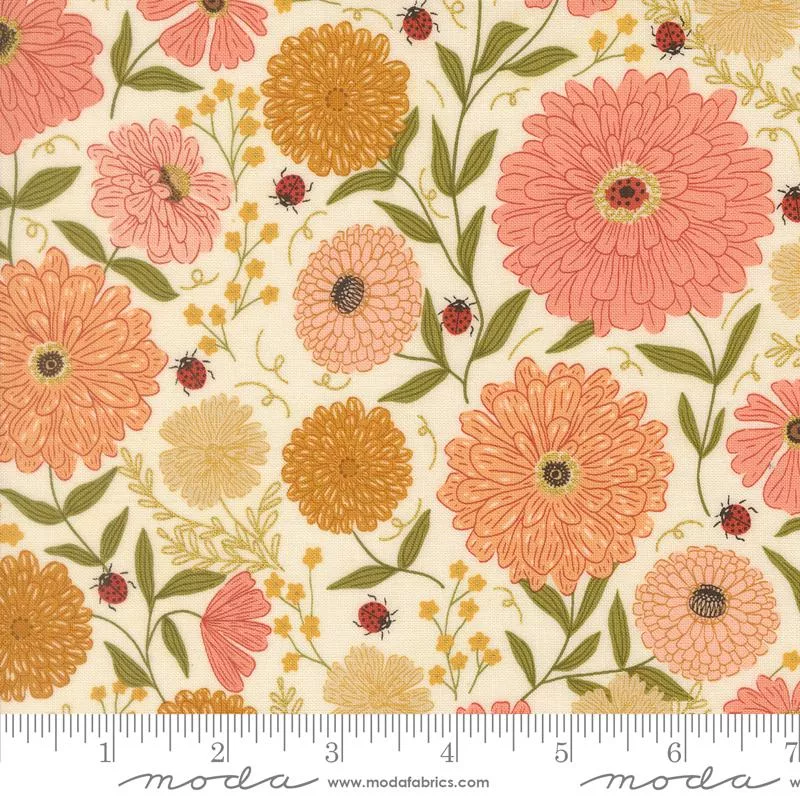 Ladybug Whimsy : Zinnias Ladybugs Metal Eggshell - #48440-11M - Gingiber