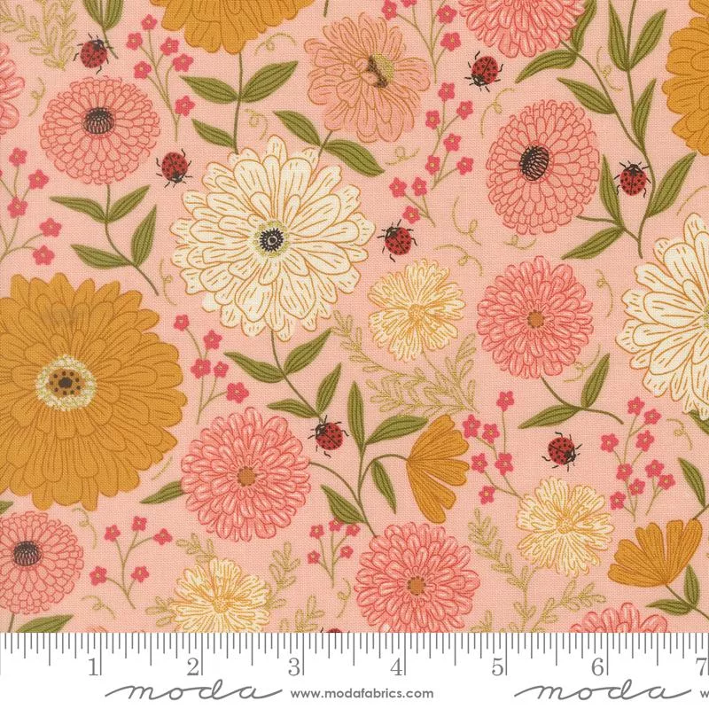 Ladybug Whimsy : Zinnias Ladybugs Metal Pretty Pink - #48440-15M - Gingiber