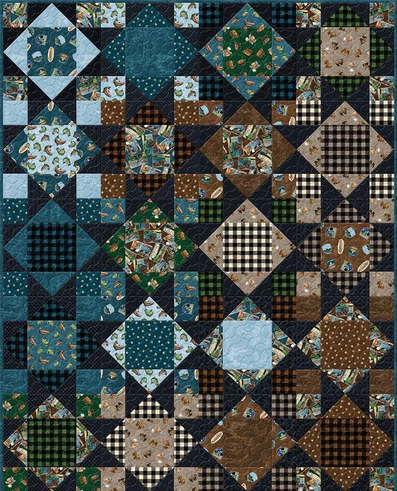 Lake Adventure Quilt KIT (64" x 80") Binding Included