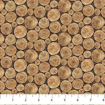Lakeside Retreat - Northcott - Crosscut Logs Brown - DP28485-36