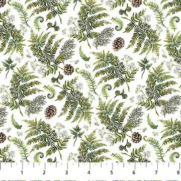 Lakeside Retreat - Northcott - Ferns White - DP28484-10