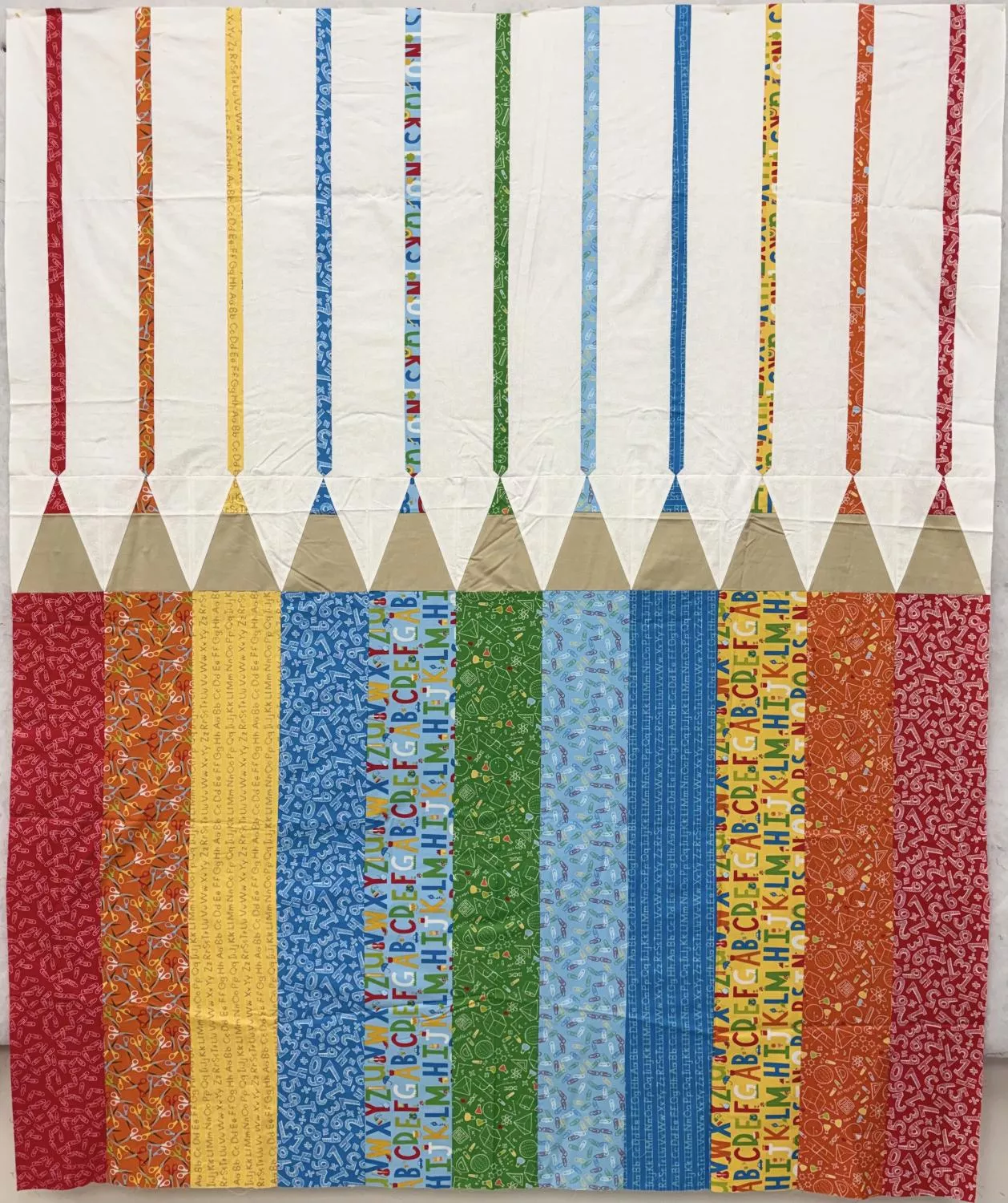 Let's Draw - SAMPLE - Pieced Top - 66" x 80" (binding incl)