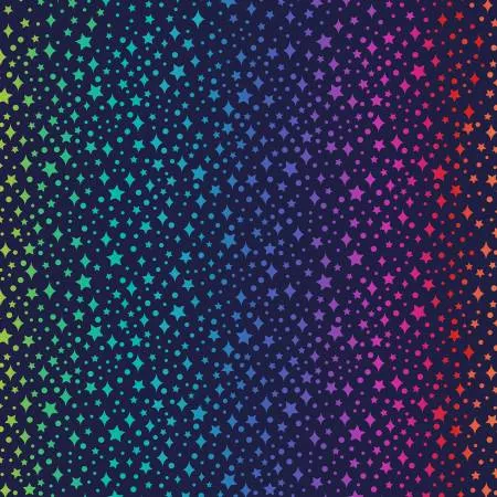 Lewis & Irene Nearly Black Rainbow Sparkles A579-3 ^