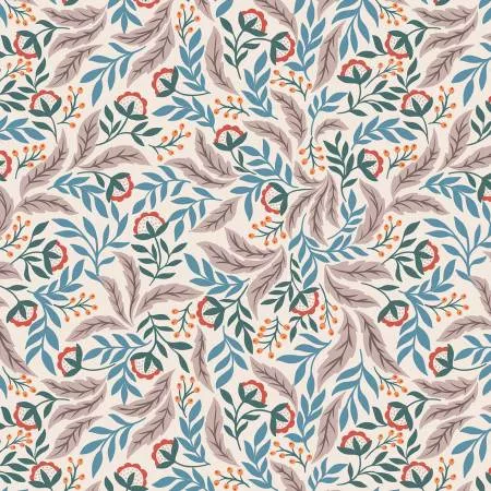 Lewis & Irene Wintertide Floral w/Copper Metallic A585-1 ^