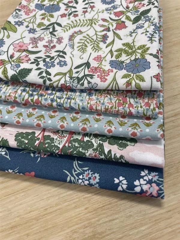 Liberty Botanist's Walk-Blue- Fat Quarter Fabric Bundle (5)