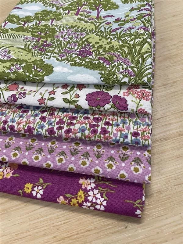 Liberty Botanist's Walk-Purple- Fat Quarter Fabric Bundle (5)