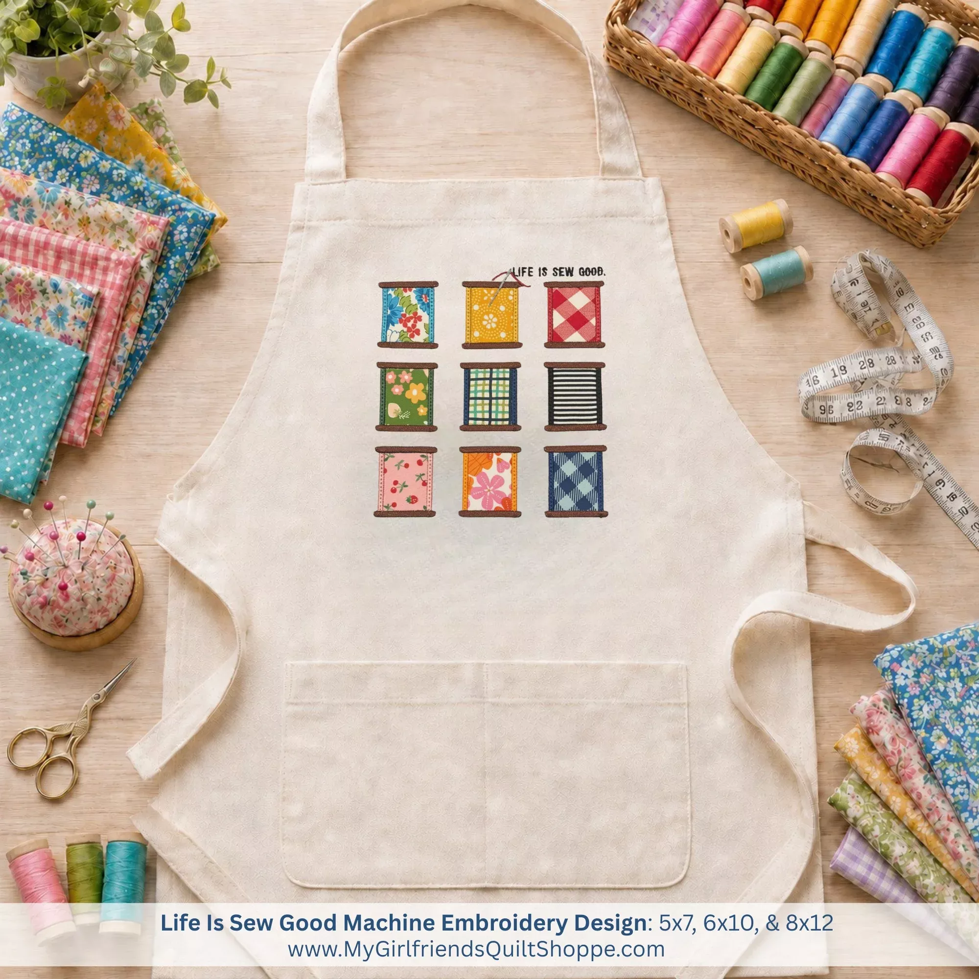 Life is SEW Good (Downloadable Machine Embroidery Design)