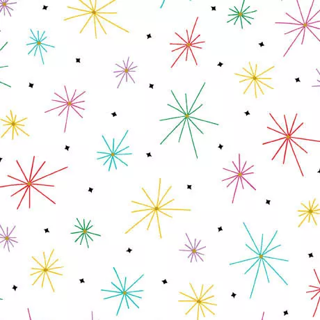 Lighten Up the Sky! Fireworks Spaced by QT Fabrics 29307 -Z
