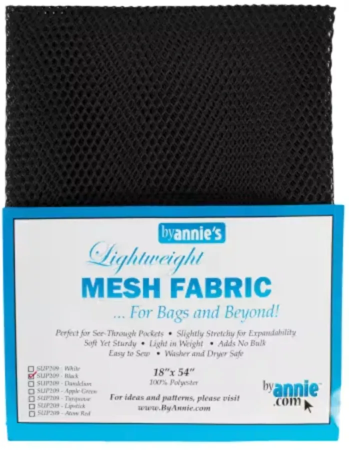 Lightweight Mesh Fabric - Black - 18x54in
