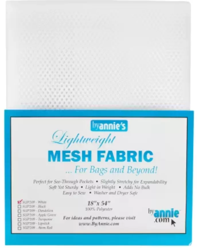 Lightweight Mesh Fabric - White- 18x54in