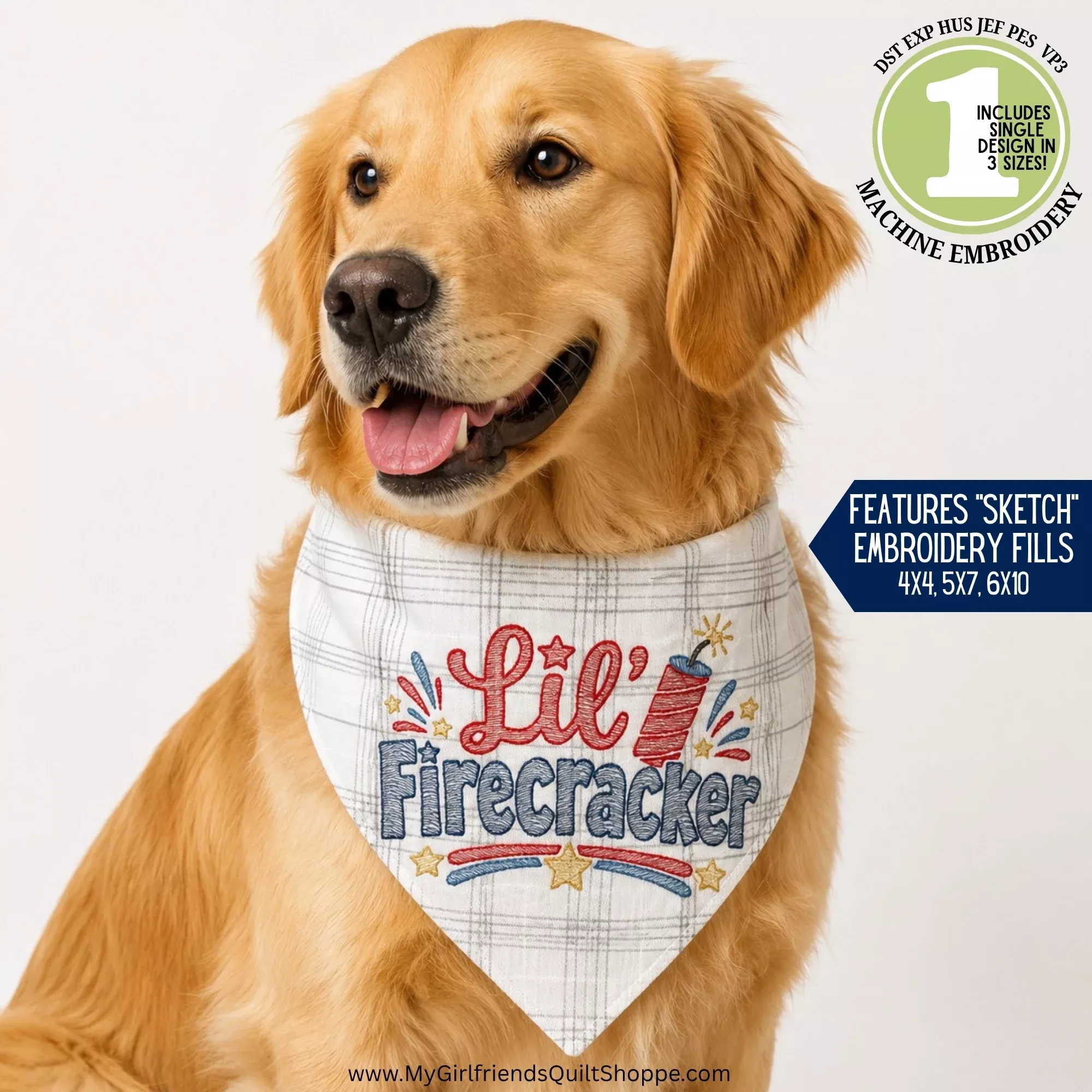 Lil' Firecracker Appliqué (Downloadable Machine Embroidery Design)