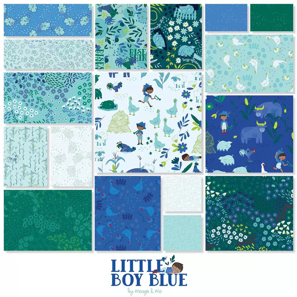 Little Boy Blue Fat Quarter Bundle by Meags and Me for Clothworks