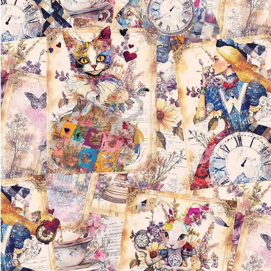 Looking Glass by Timeless Treasures - Alice's Dream Collage - CD4021 Multi