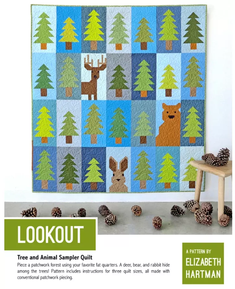 Lookout - Tree and Animal Sampler Quilt - A Pattern by Elizabeth Hartman