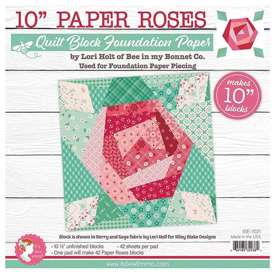 Lori Holt 10" Paper Roses Quilt Block Foundation Paper by Riley Blake