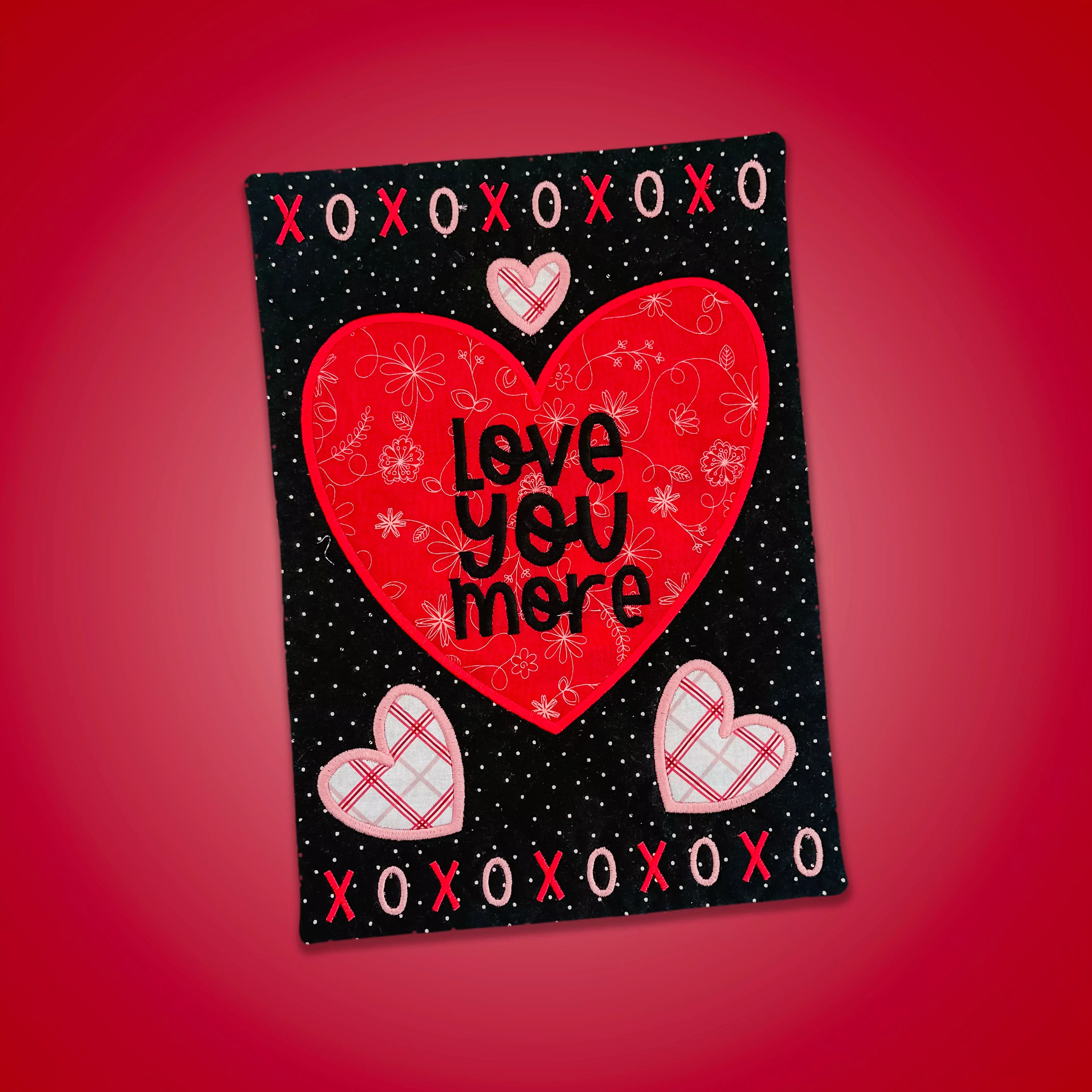 Love You More Valentine Pennant (Downloadable Machine Embroidery Pattern)