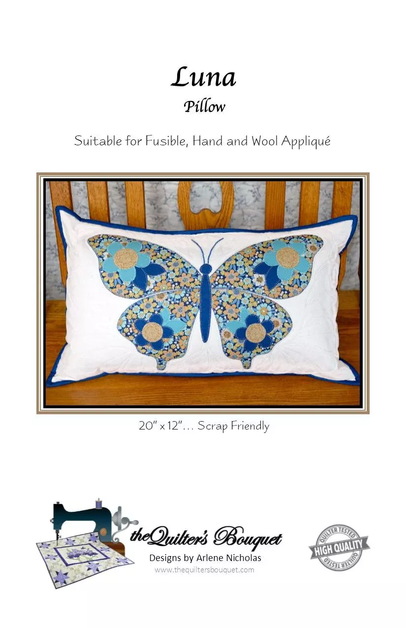 Luna Pillow PATTERN - 20" X 12"by Quilter's Bouquet