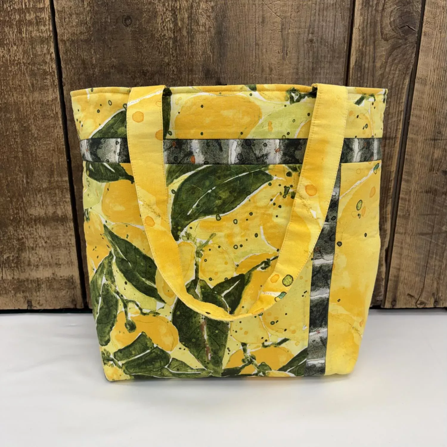 Luscious Lemon Tote - SAMPLE - FINISHED - 12.5" L x 12.5" H x 4" W