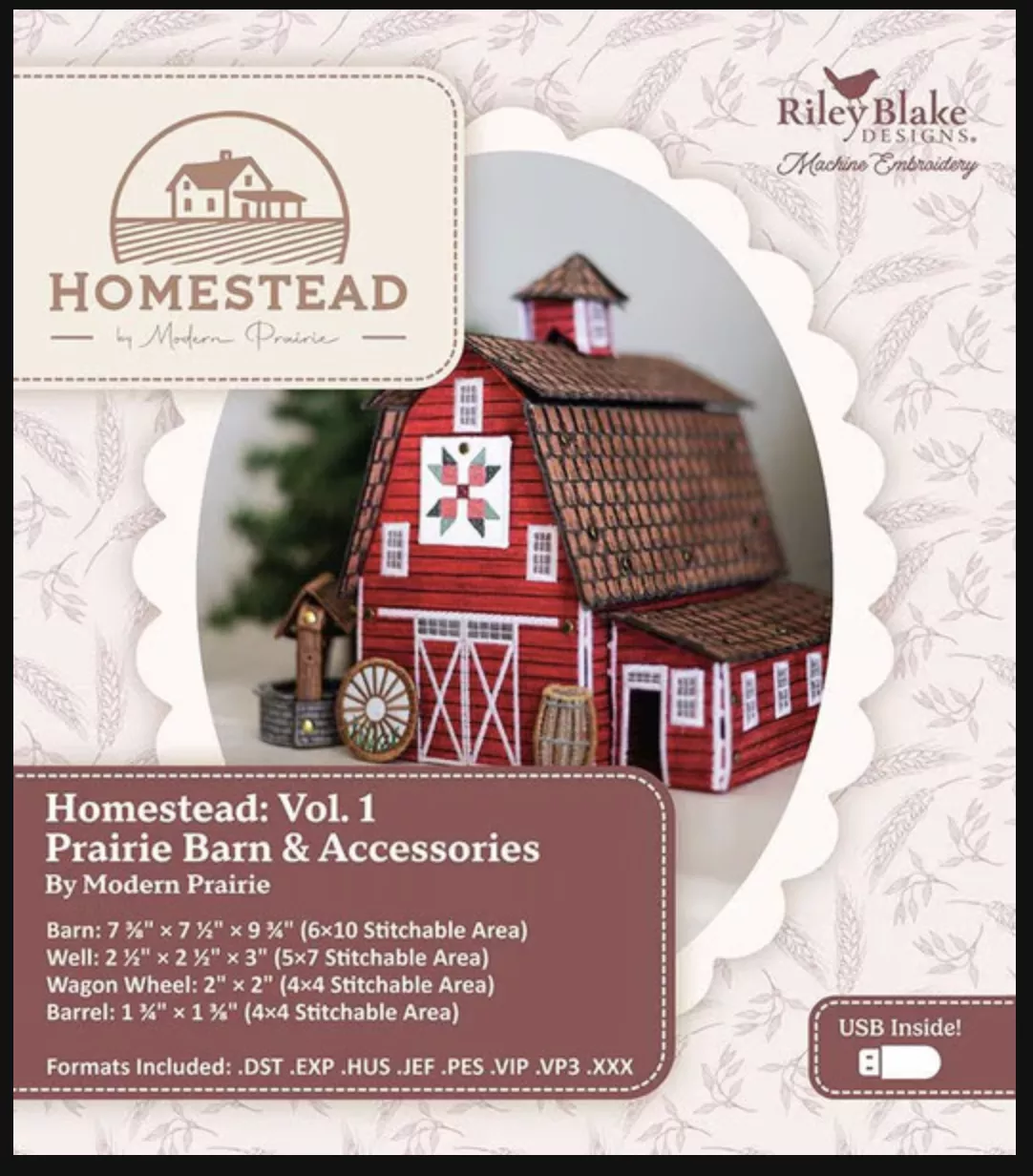 Machine Embroidery Homestead Prairie Barn