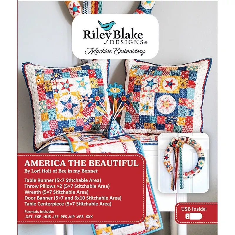 Machine Embroidery USB America the Beautiful by Lori Holt for Riley Blake