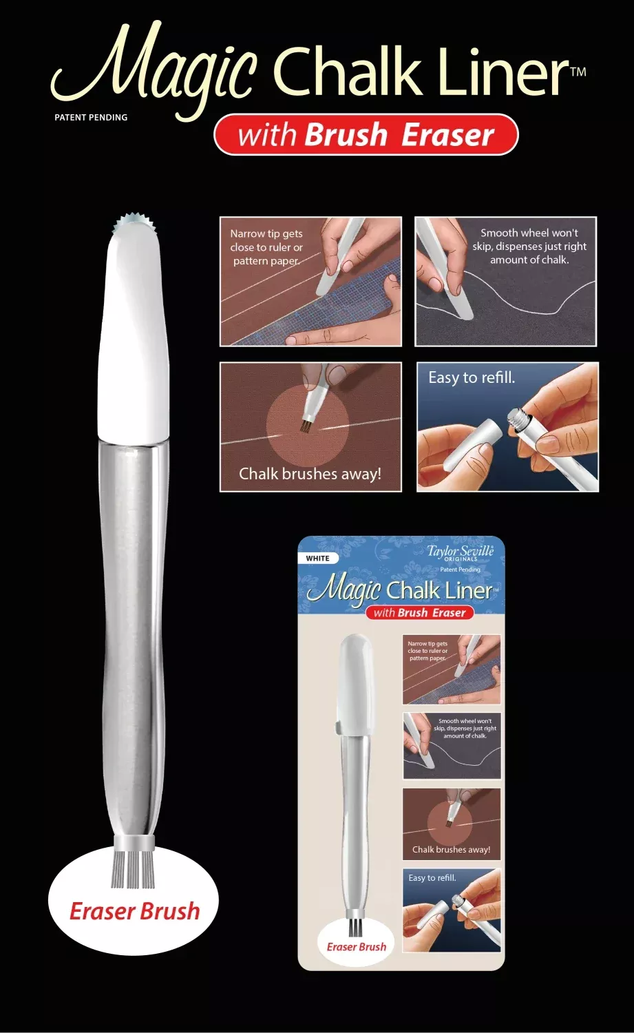 Magic Chalk Liner With Brush Eraser