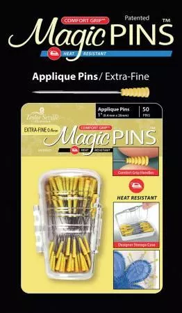 Magic Pins- AppliqueExtra-Fine - 50pcs - 1" w/Comfort Grip Handles
