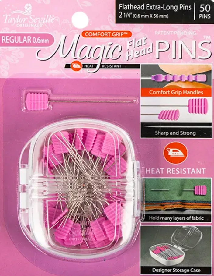 Magic Pins - Extra Long Regular Flat Head Pins 2.25" (Pkg of 50)