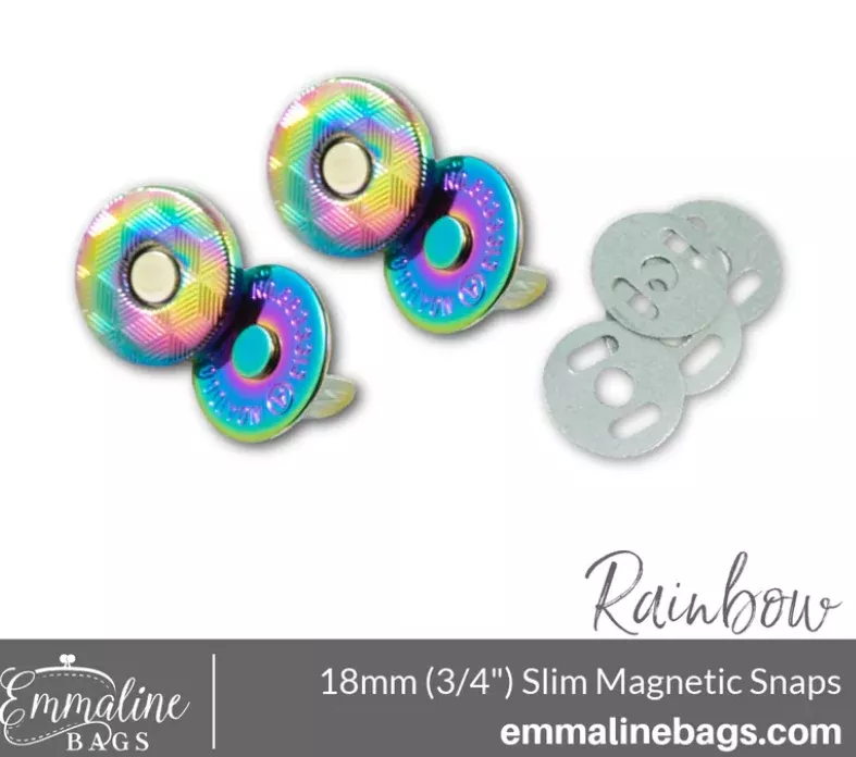Magnetic Snaps Slim 3/4" - Iridescent (Rainbow) - Emmaline Bags - EGMAG-18-IRI