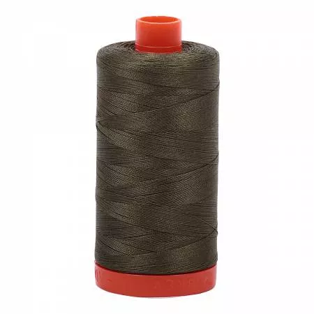 Mako Cotton Thread Solid 50wt 1422yds Army Green by Aurifil USA A1050-2905
