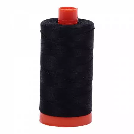 Mako Cotton Thread Solid 50wt 1422yds Black by Aurifil USA A1050-2692