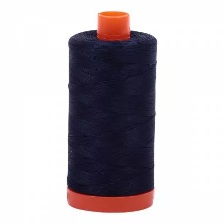 Mako Cotton Thread Solid 50wt 1422yds Very Dark Navy by Aurifil USA A1050-2785