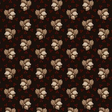 Marcus Fabrics 42" Cotton Black Sheep Berry Garden R171931D-black