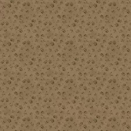 Marcus Fabrics 42" Cotton Black Sheep Country Flowers by: Pam Buda R171944D-sepia