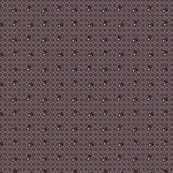 Marcus Fabrics Sturbridge Floral Petites Flowers Plus Purple Fabric ONLINE PURCHASE ONLY