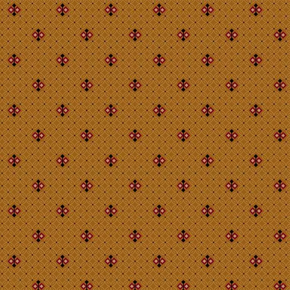 Marcus Fabrics Sturbridge Floral Petites Mosaic Tile Gold Fabric ONLINE PURCHASE ONLY